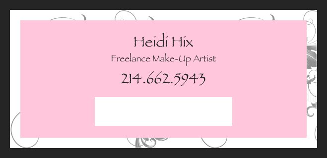 Heidi Hix
Freelance Make-Up Artist
214.662.5943
beauty@heidihix.com